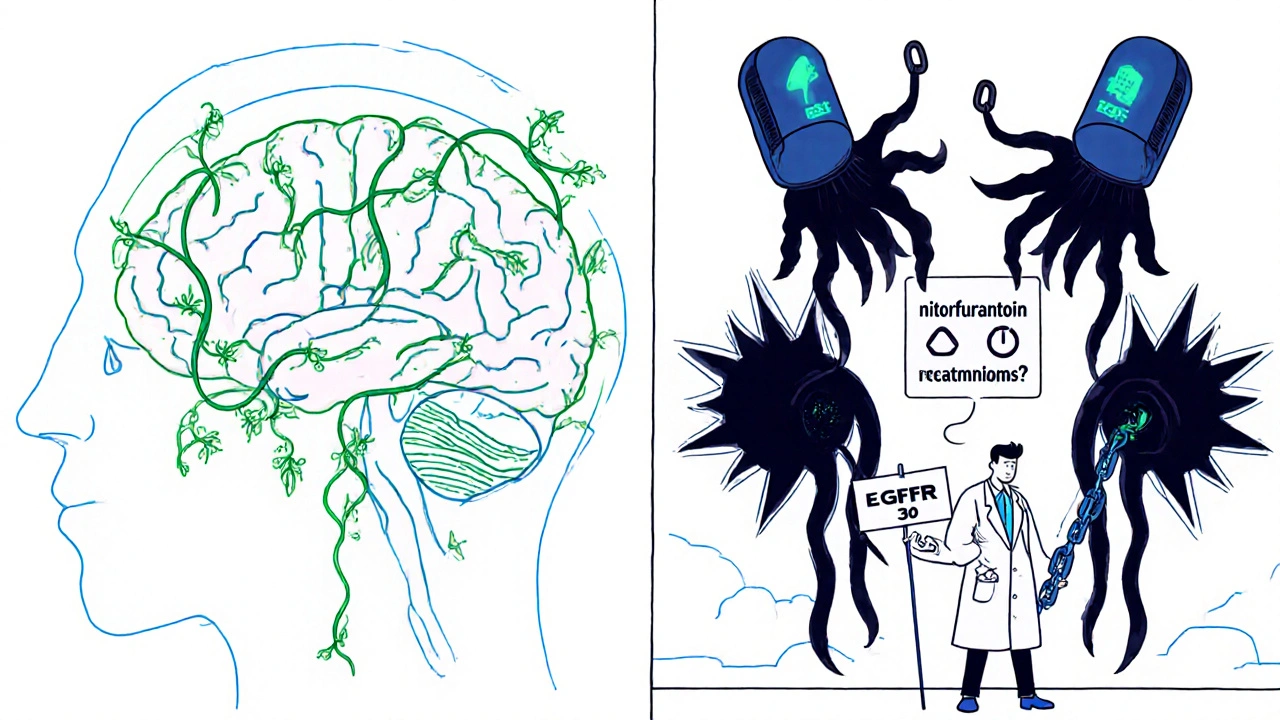 Split scene: healthy organs vs. damaged ones under attack from pills, with safer alternatives hinted in corner.