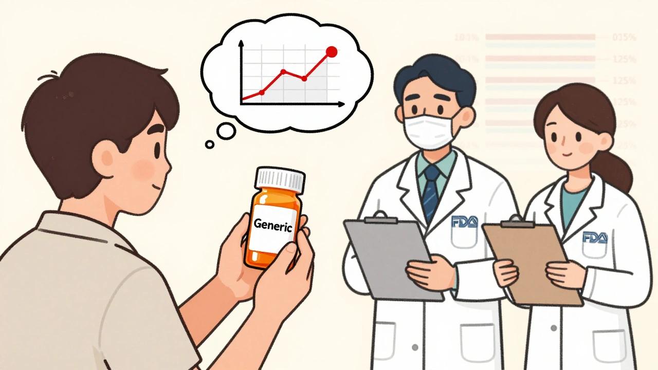 Patient with generic medication and medical professionals showing stable blood levels