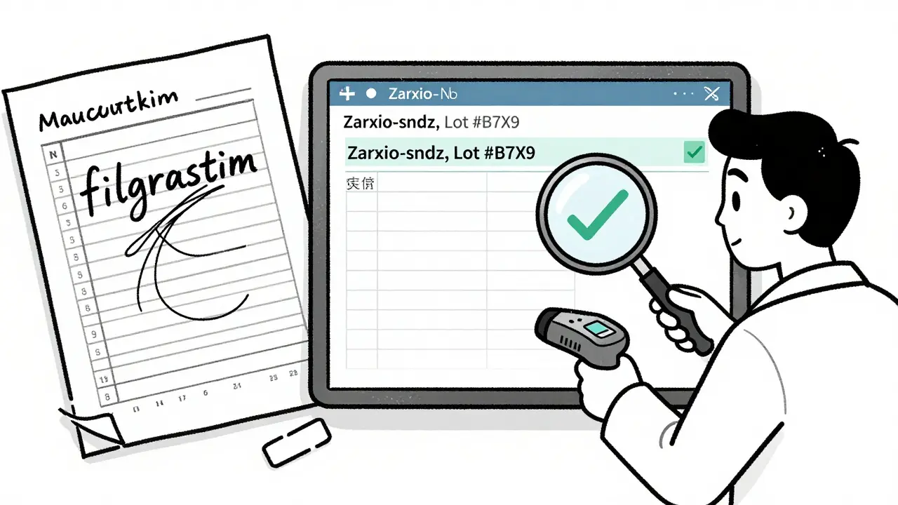Split-screen: messy paper report vs. clear digital record with manufacturer details